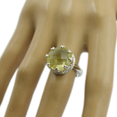 Teasing Gemstones Lemon Quartz 925 Sterling Silver Rings Top Jewelry