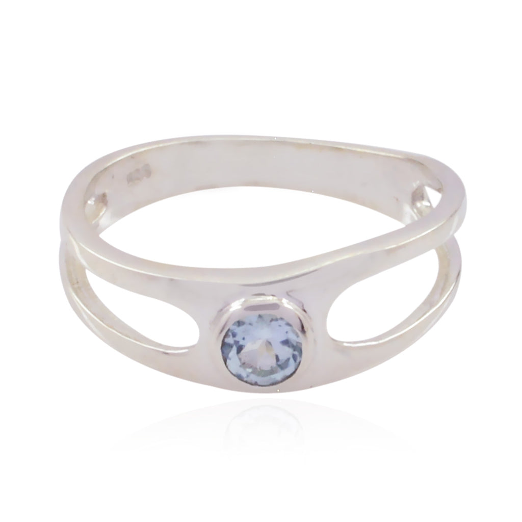 Tempting Gem Blue Topaz 925 Sterling Silver Ring Jewelry Showcase