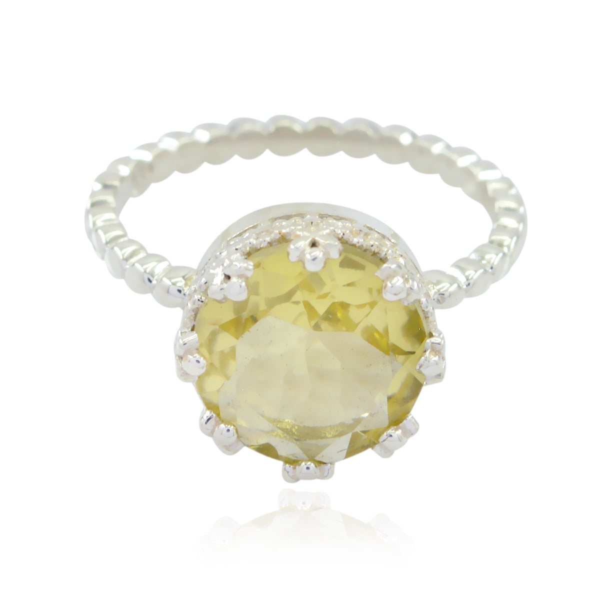 Tempting Gems Lemon Quartz 925 Sterling Silver Ring Top Jewelry Brands