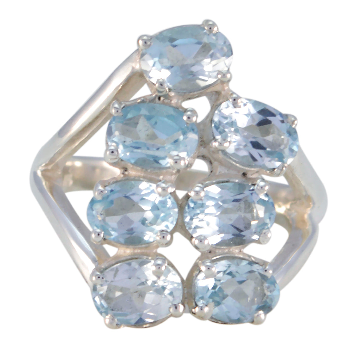 Well-Favoured Gem Blue Topaz 925 Silver Ring Kate Middleton Jewelry