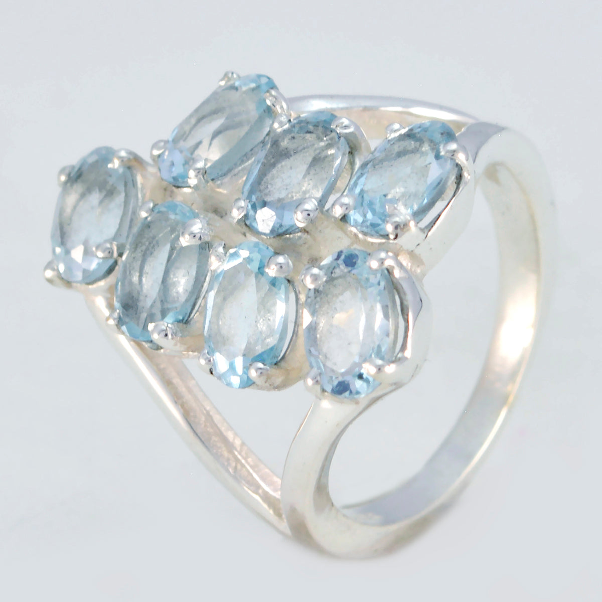 Well-Favoured Gem Blue Topaz 925 Silver Ring Kate Middleton Jewelry