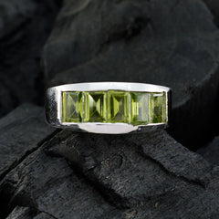 Well-Formed Gemstone Peridot 925 Silver Rings Faishonable Jewelry