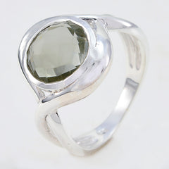 Well-Formed Stone Green Amethyst Sterling Silver Rings Highest Seller