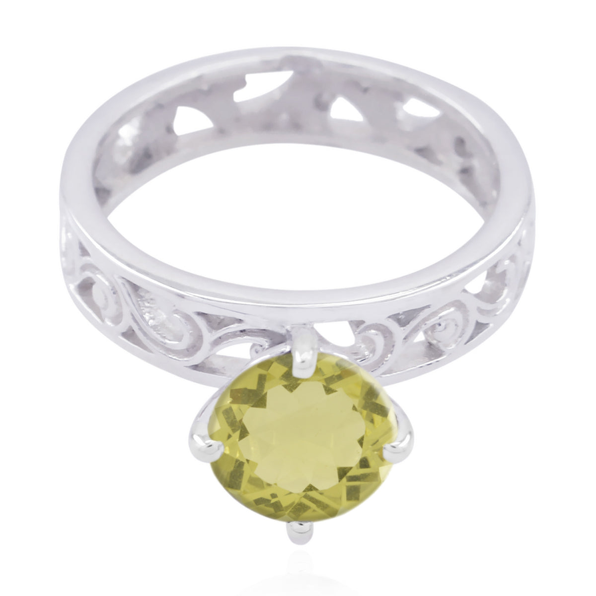 Well-Formed Stone Lemon Quartz 925 Silver Rings Top Jewelry Stores