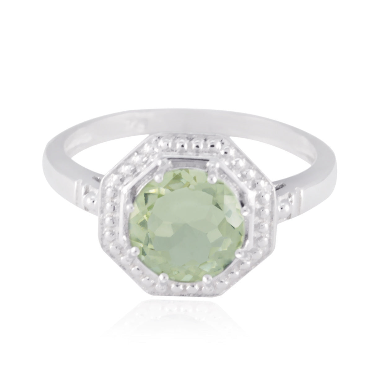 Wonderful. Gemstones Green Amethyst Solid Silver Ring Hiphop Jewelry