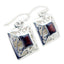 Elegant Riyo Gems blue topaz silver earrings with intricate design and sparkling blue gemstones