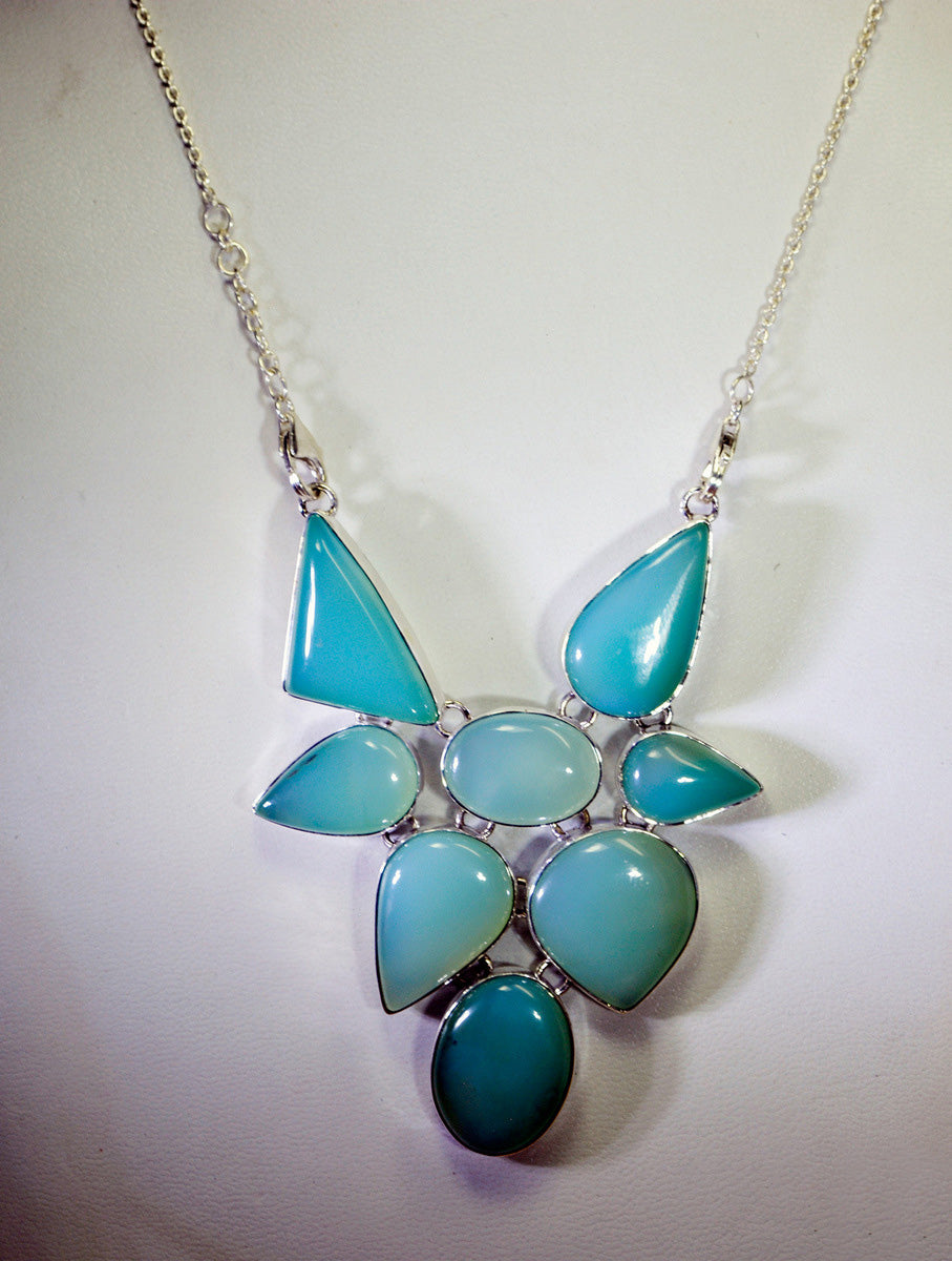 exporter 925 solid sterling silver classy natural multi necklace gift uk Main image