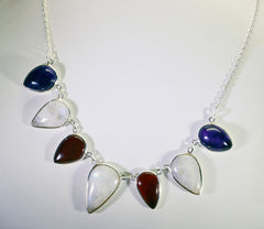 exporter 925 Solid Sterling Silver pleasing genuine Multi Necklace gift UK