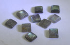 Riyo Gems 3x3 mm square labradorite gemstones small cabochon squares showing blue green labradorescence