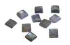 Riyo Gems 3x3 mm square labradorite gemstones cabochons with blue green flash on white background