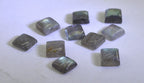 Riyo Gems 3x3 mm square labradorite gemstones loose cabochon squares showing blue green labradorescence