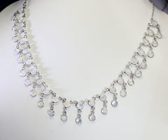 gemstone 925 Solid Sterling Silver bonnie genuine White Necklace gift UK