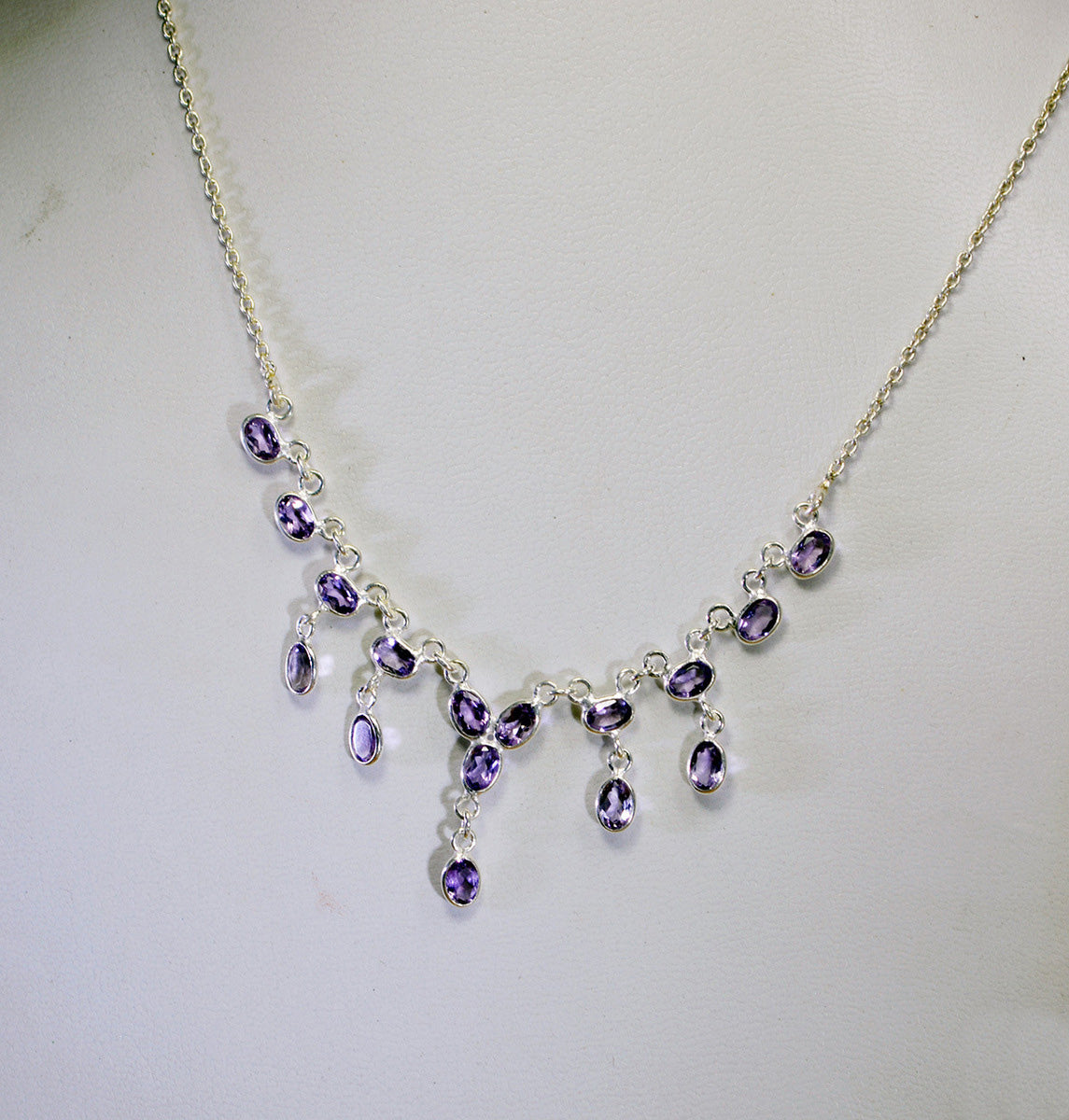 handmade 925 solid sterling silver pulchritudinous genuine purple necklace gift uk Main image