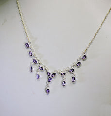 handmade 925 Solid Sterling Silver pulchritudinous genuine Purple Necklace gift UK