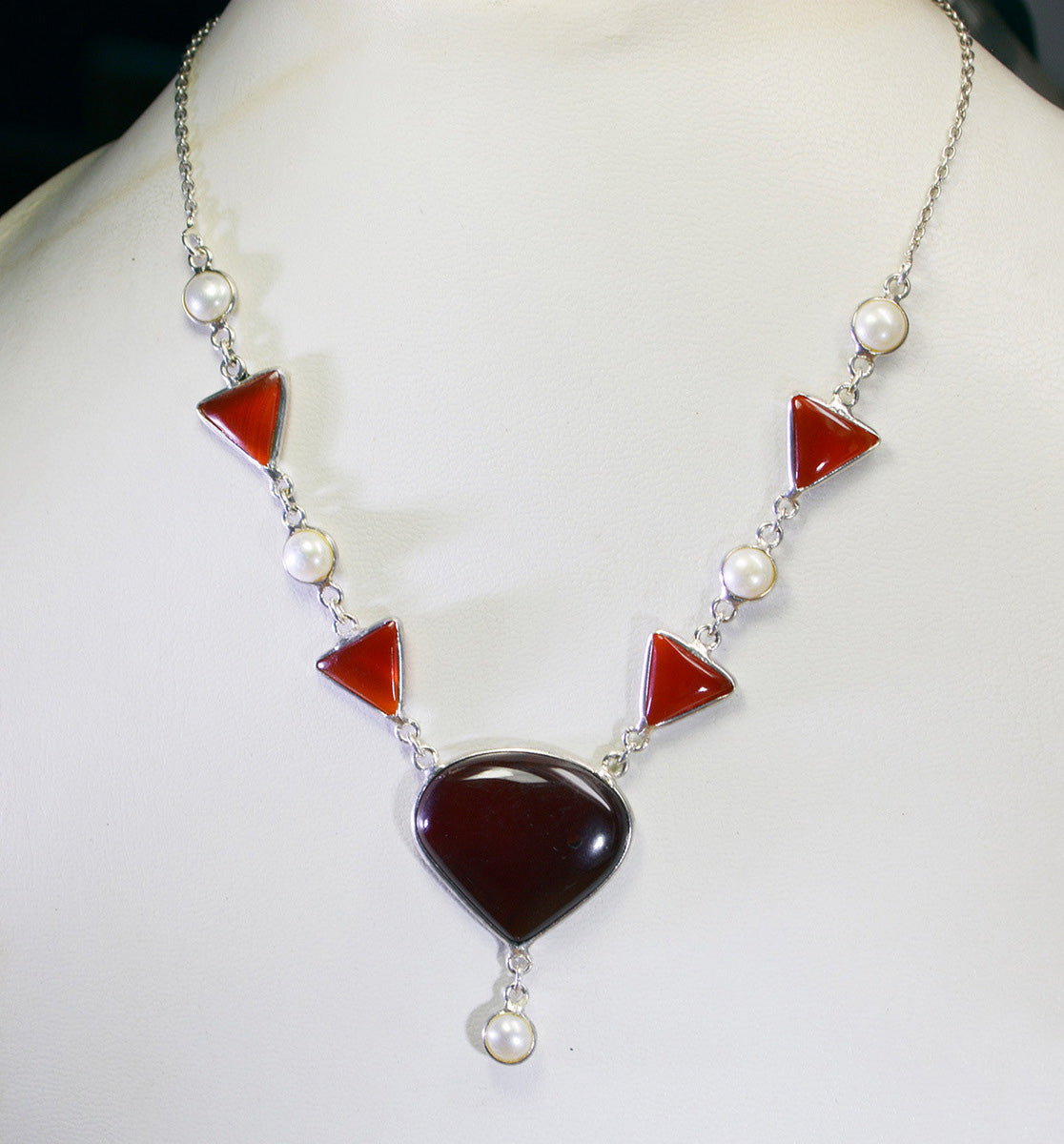 indian 925 solid sterling silver pulchritudinous natural multi necklace gift uk Main image