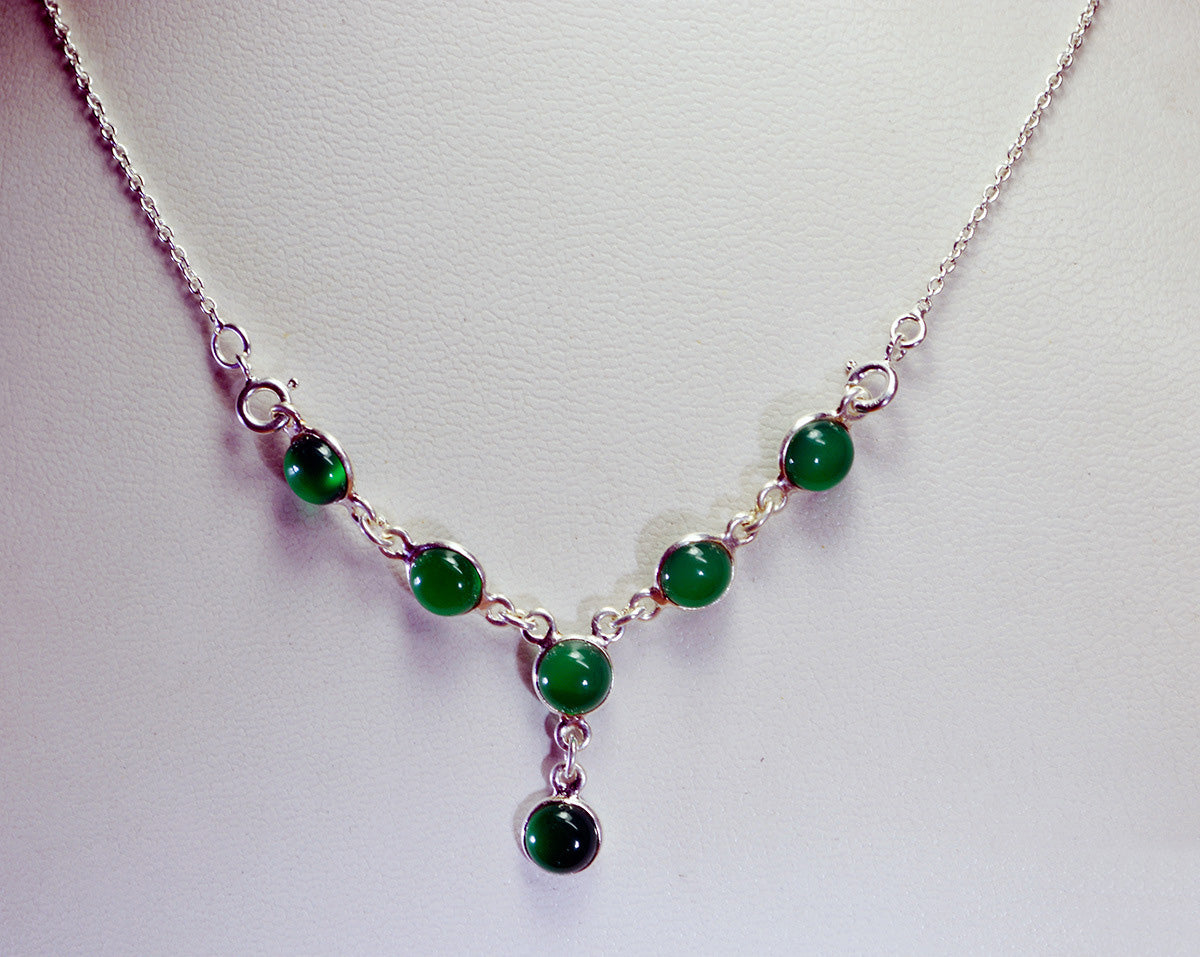 jaipur 925 solid sterling silver appealing genuine green necklace gift uk メイン画像