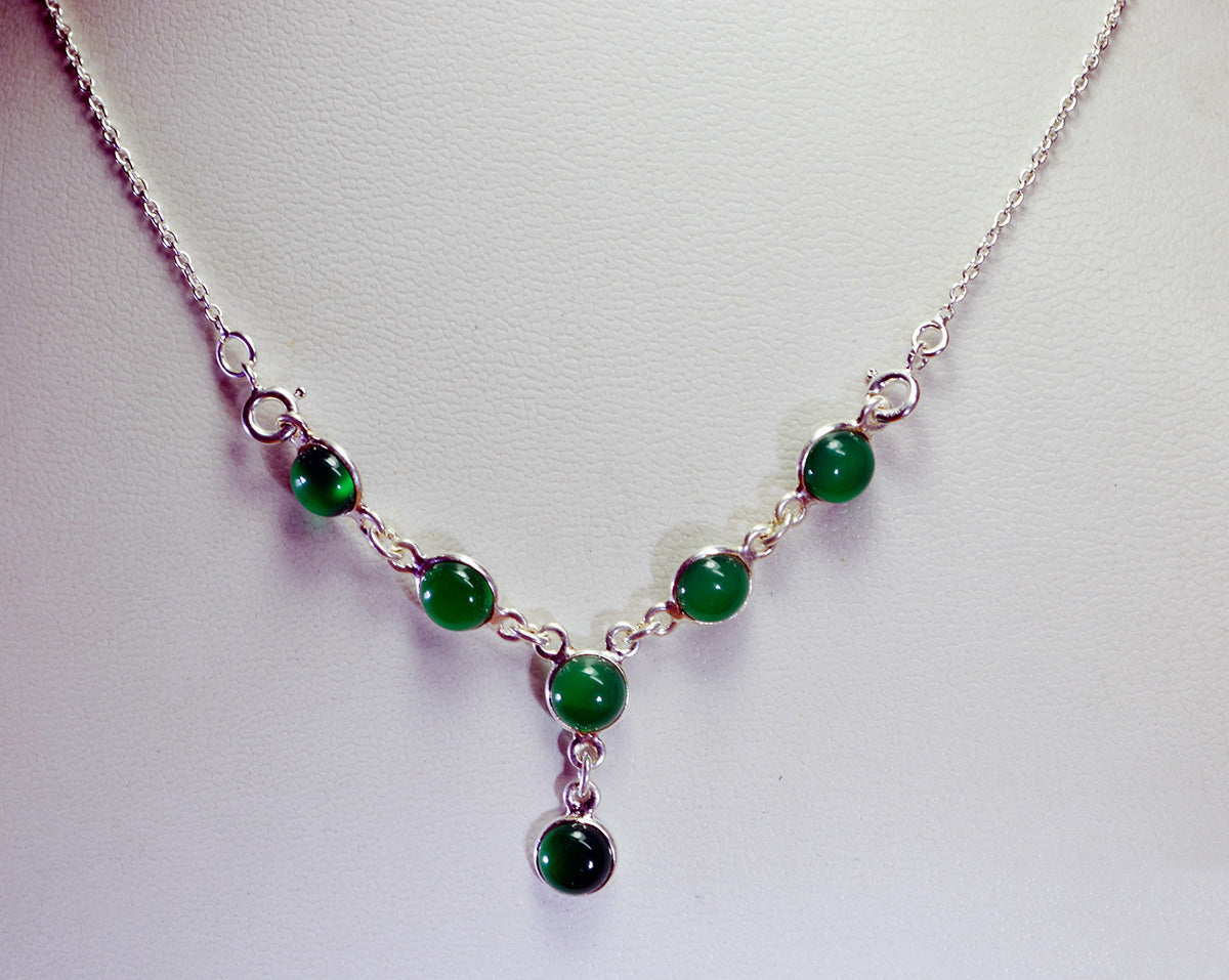jaipur 925 Solid Sterling Silver appealing genuine Green Necklace gift UK
