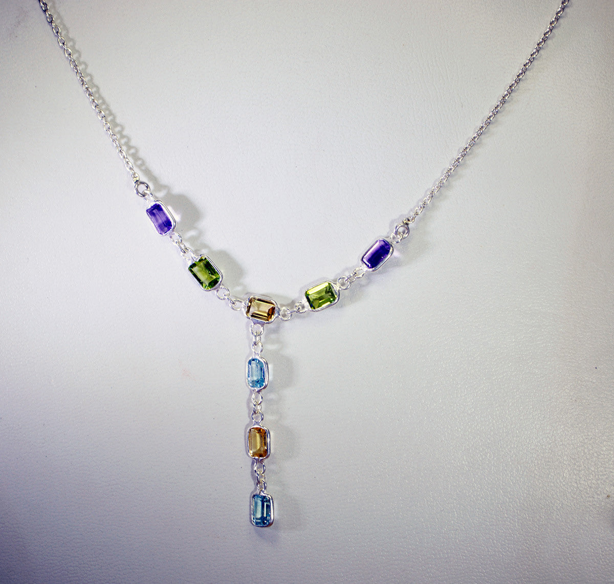 jewelry 925 solid sterling silver appealing natural multi necklace gift uk Main image