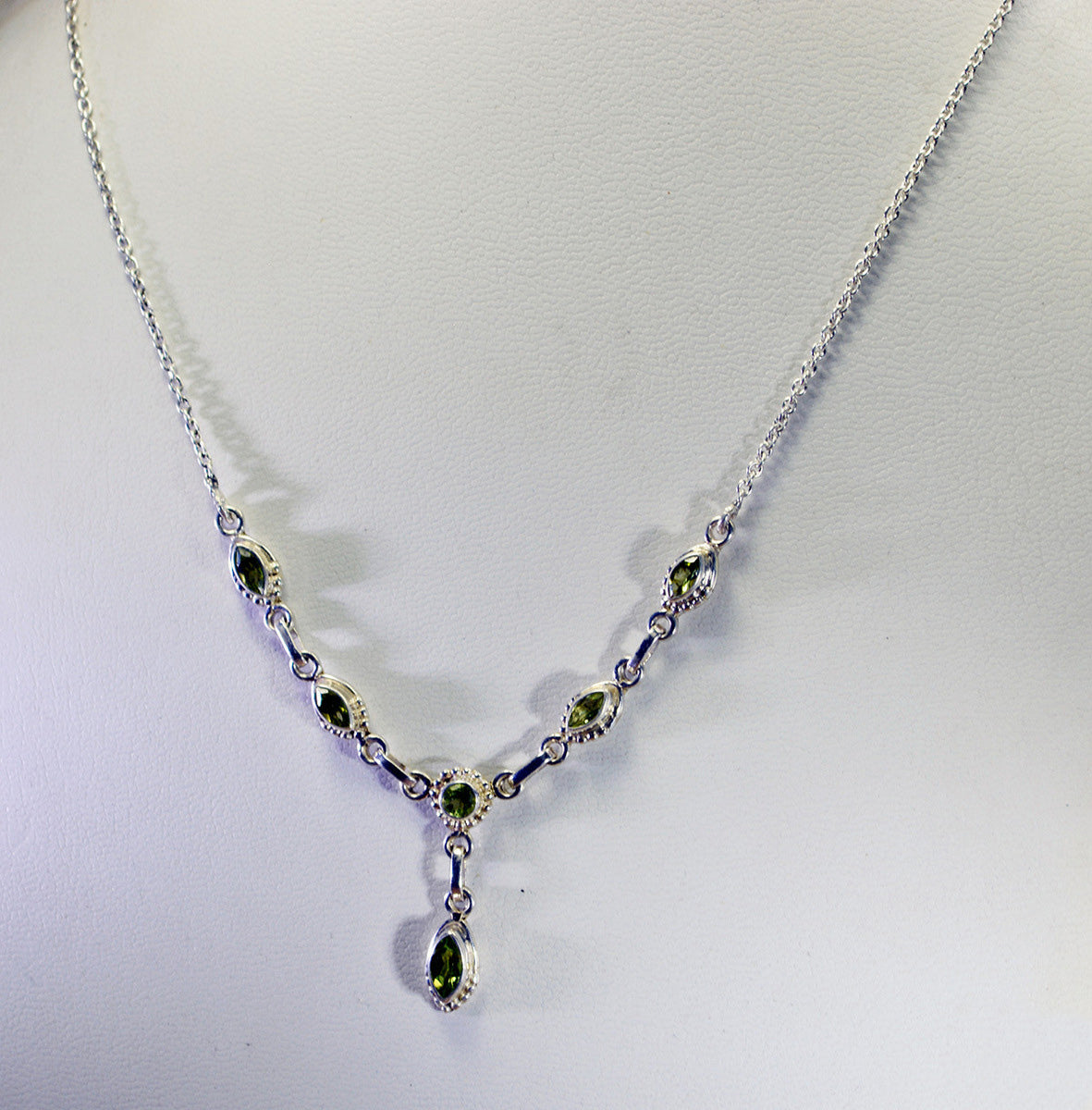 supplies 925 solid sterling silver delicate natural green necklace gift uk Главное изображение товара