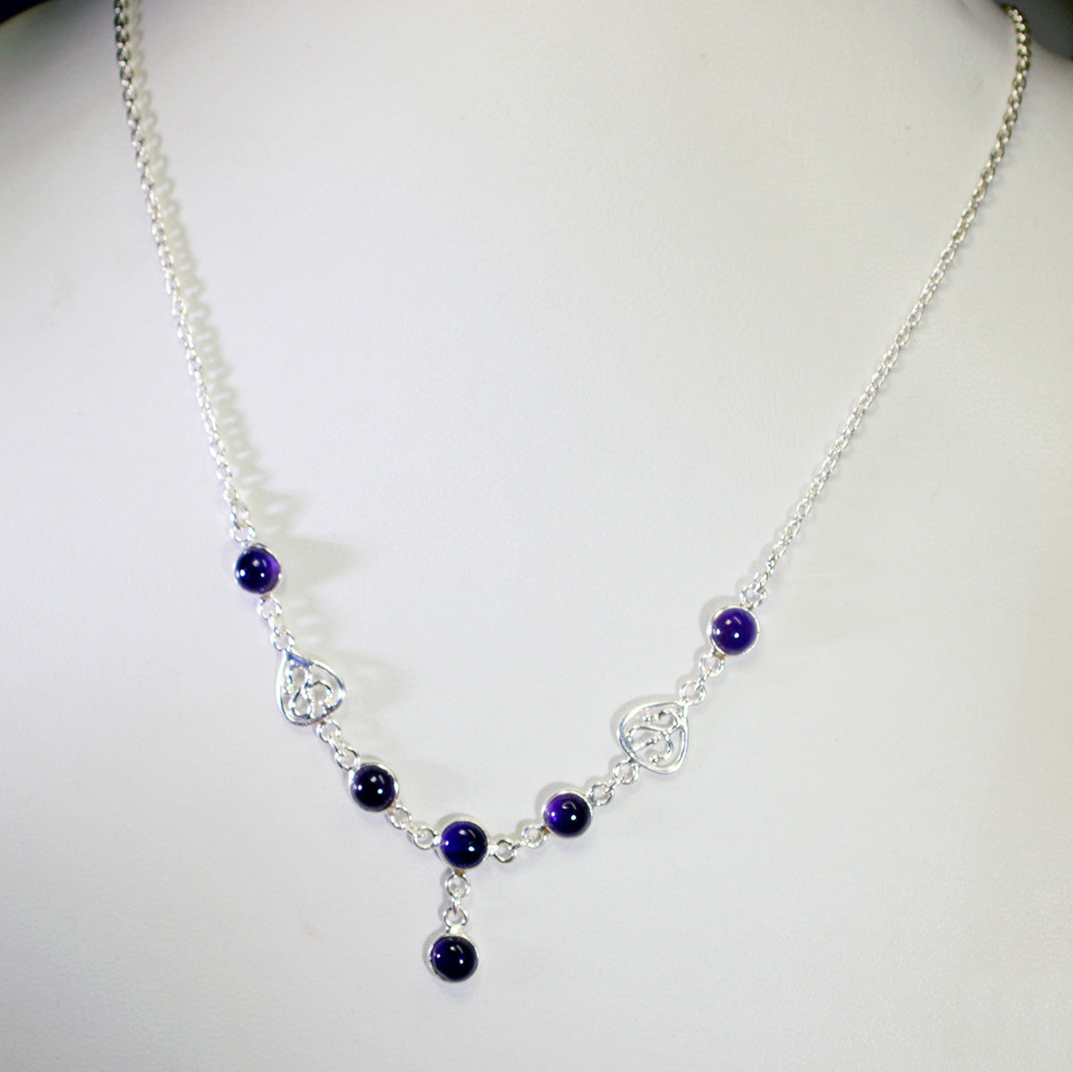 supplies 925 solid sterling silver fine looking genuine purple necklace gift uk