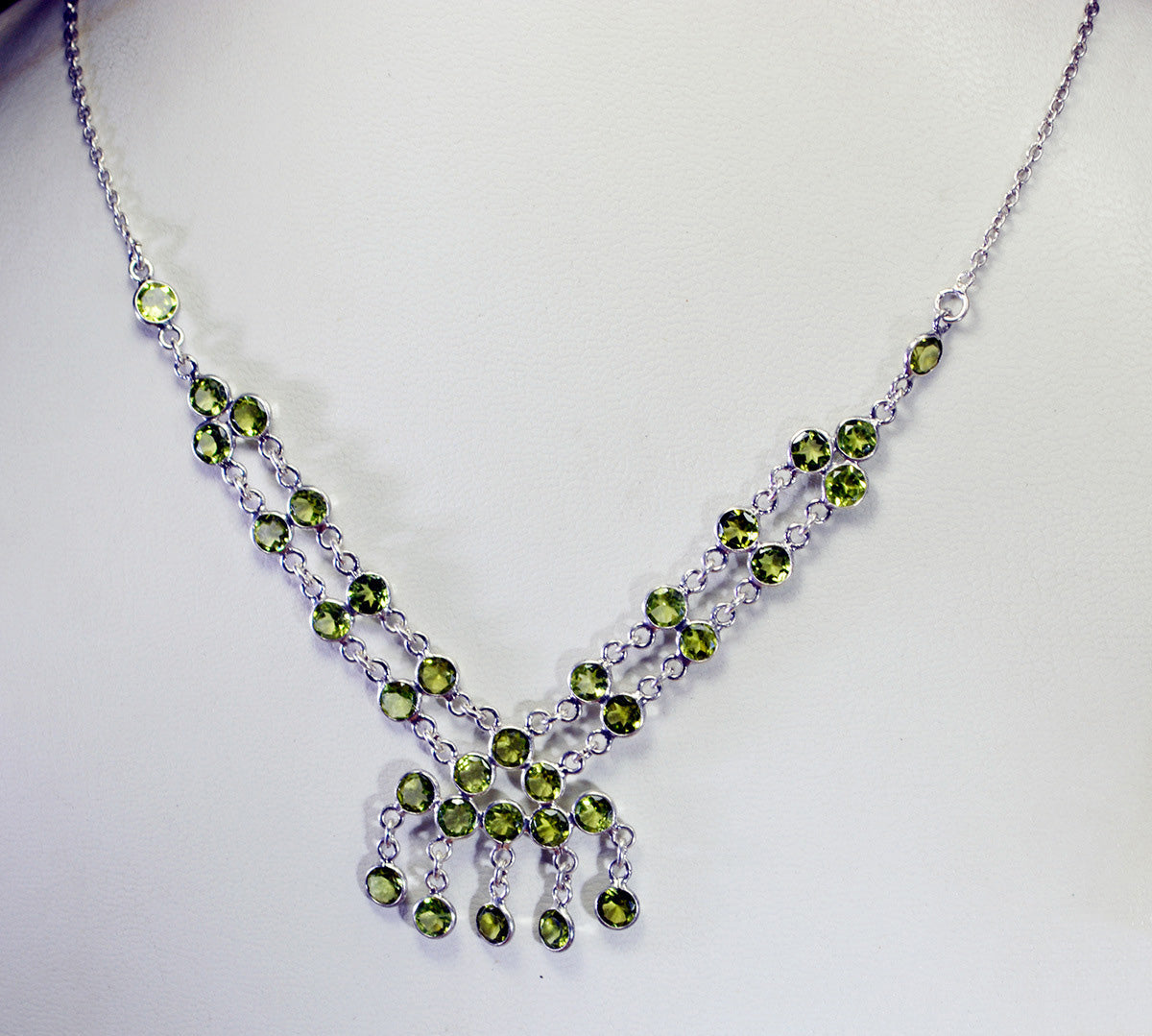 supply 925 solid sterling silver elegant genuine green necklace gift uk