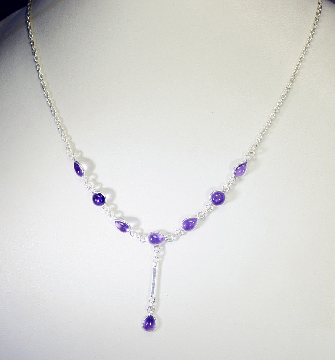 supply 925 solid sterling silver handsome natural purple necklace gift uk