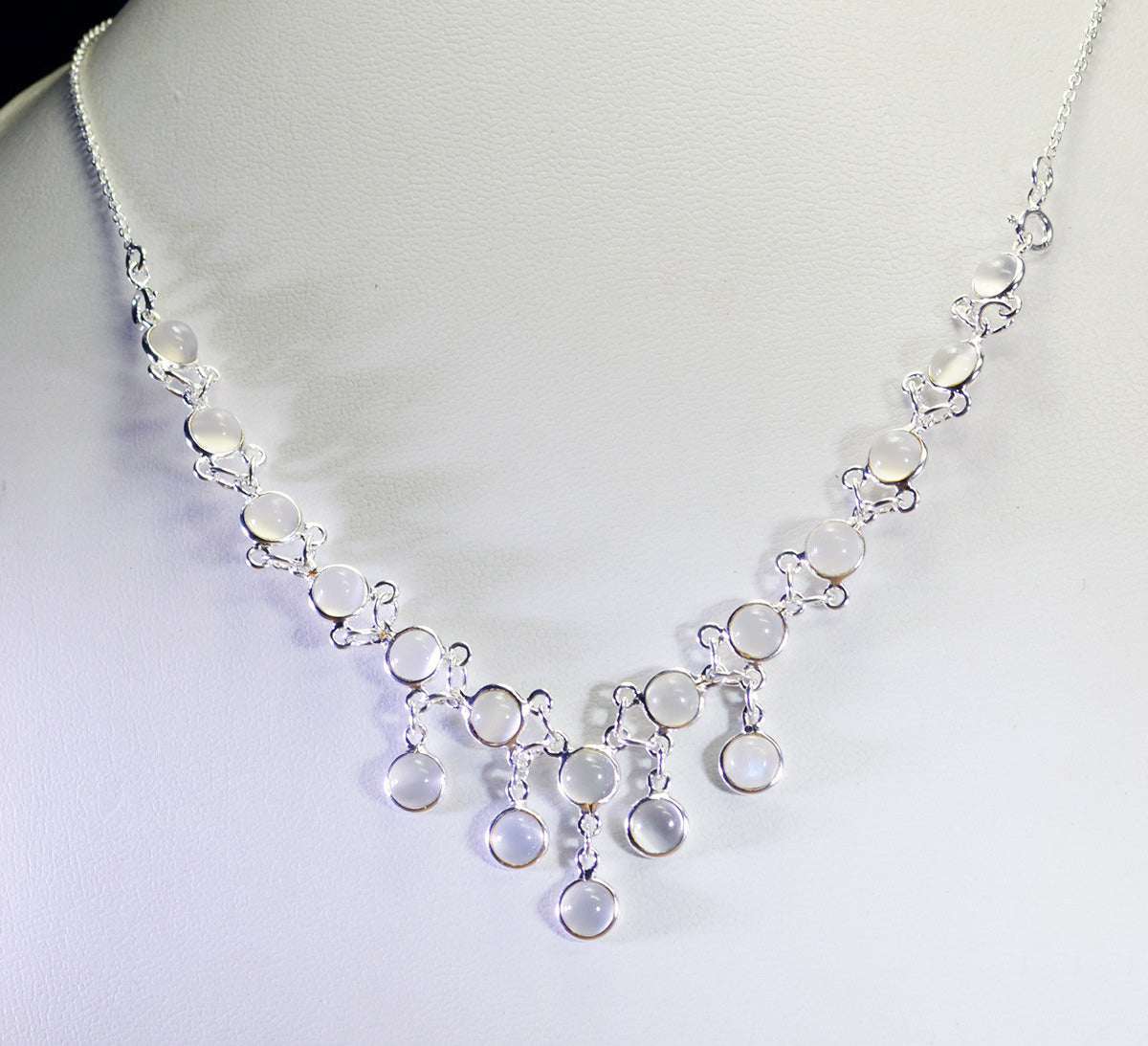 usually 925 solid sterling silver splendid genuine white necklace gift uk メイン画像